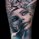 Gothic Realism Portrait Tattoo Design Thumbnail